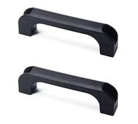 MroMax 2 tiradores arqueados de plástico de 130 mm, tiradores cuadrados de 148 mm de longitud para equipaje, equipo mecánico, armario, manijas de armario, color negro