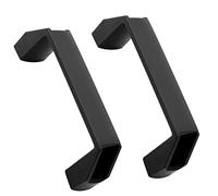 MroMax 2 tiradores de plástico de 11,5 cm entre centros de agujeros de 115 mm, tiradores cuadrados de 138 mm de longitud para equipaje, equipo mecánico, armario, manija de armario, color negro