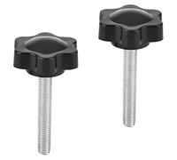 MroMax 2 tornillos de repuesto M5 x 30 mm para mango de estrella, tornillo de apriete, desmontaje rápido, piezas de repuesto de mango de sujeción, perilla de tornillo negro