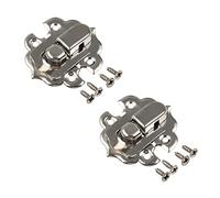 MroMax 2 unids caja hebilla pestillos captura palanca cerrojo 1.2 "x 1.14" plata para caja de joyería caja vintage caja de madera cerrojo cerradura pestillo