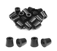 MroMax - 20 almohadillas de goma para patas de muebles, color negro, a prueba de humedad, antideslizante, para patas de mesa y silla, 19 x 15 x 17 mm (diámetro inferior x superior x altura)