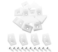 MroMax 20 soportes de esquina de plástico blanco en L, soporte de ángulo para armario, muebles, 2 x 2 x 1,5 cm (largo x ancho x alto) para cajones del hogar, ventanas, gabinetes