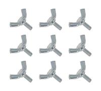 MroMax 20 tornillos de mariposa M5 x 20 mm, tornillos para pulgar, tornillos de mano, acero al carbono, fijación de máquina de zinc chapado en tono plateado