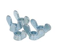 MroMax 3/16 Tuercas de Ala Zinc Piezas de Sujetadores Tornillos Huracán Platillos Tuerca Mariposa Plata Tono Azul 20pcs