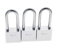 MroMax 3 candados con llave, candado de hierro de 1.2 pulgadas de ancho, candado de haz largo con llave igual para armarios de gimnasio o escuela, cajón y archivador