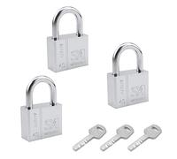 MroMax 3 candados con llave, candado de hierro de 1.57 pulgadas de ancho, candado de haz corto con llave igual para taquillas de gimnasio o escuela, cajón y archivador