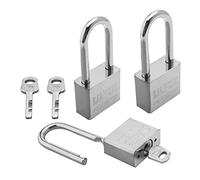 MroMax 3 candados con llave, candado de hierro de 1.57 pulgadas de ancho, candado de haz largo con llave igual para armarios de gimnasio o escuela, cajón y archivador