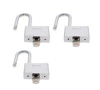 MroMax 3 candados con llave, candado de hierro de 6 cm de ancho, candado de haz largo con llave igual para armarios de gimnasio o escuela, cajón y archivador