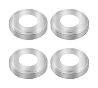 MroMax 4 cubiertas de placa de escudete de 32 mm de diámetro para tubo de base de acero inoxidable de 32 mm de diámetro para pasamanos de tubo, pasamanos, placa de poste, barandilla, tono plateado