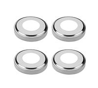 MroMax 4 cubiertas de tubo de placa de brida de acero inoxidable de 5 cm de diámetro, collar de tubo redondo de decoración para escalera de tubo, pasamanos, placa de poste, barandilla, tono plateado