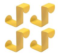 MroMax 4 ganchos reversibles para colgar en forma de Z, de 6 x 2,6 cm, de acero inoxidable, color amarillo