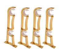 MroMax 4 soportes para barra de cortina, soporte único de aleación de aluminio dorado para barra de cortina de 1 pulgada con tornillos de instalación