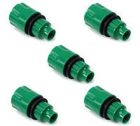 MroMax 5 conectores de grifo de manguera, conectados a manguera de 8/12 mm, adaptador de manguera de conector rápido, boquilla de grifo para sistema de riego de jardín, color verde