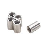 MroMax 5 Uds M14x20x30mm Roscado Ronda Tuercas Manga Barra Barra Tuerca de Acero Inoxidable 304 Tono Plata