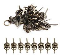 MroMax 50 cierres de metal con mango de anillo de tracción, ligeros y vintage para cajas de manualidades, cajones, diarios, tarjetas y álbumes de recortes, bronce