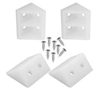 MroMax 50 soportes de esquina de plástico blanco para estantes, armarios, muebles, soporte de ángulo de 1.3 x 0.75 x 0.75 pulgadas (largo x ancho x alto)