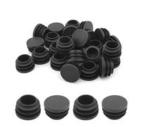 MroMax 50 tapones de plástico de 22 mm de diámetro exterior, tapas de tubo, inserciones redondas para muebles, mesa, sillas, piso, color negro
