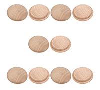 MroMax 50 tapones redondos de madera para botones de 2,5 cm de diámetro, tapas de botones de madera de cerezo de 25 mm, cubiertas de tornillos de madera para agujeros de tornillos, manualidades,