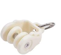 MroMax 50Uds Polea para Pista de Cortina, Rollos de Cortina de Plástico con Ruedas Gemelas, Diámetro 12mm para Hogar y Cocina Ducha, Rodillo de Polea para Pista de Pérgola, Accesorios de Cortinas