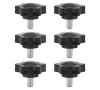 MroMax 6 piezas M8 x 12 mm de rosca de repuesto de tornillo de apriete de desmontaje rápido, piezas de repuesto de mango de sujeción, perilla de tornillo de agarre negro