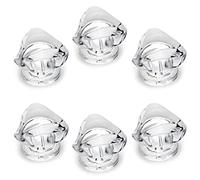 MroMax 6 pomos pequeños triangulares acrílicos de 19 mm de diámetro, pomos transparentes y brillantes, bonita decoración para joyero, estuche de regalo y caja de maquillaje
