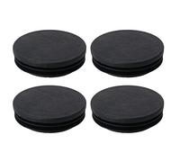MroMax - 63mm de diámetro, tapones de tubo de plástico redondos para el extremo de poste, para pasamanos, pilastra de escalera, pasamanos de tubo, negro, 4 piezas