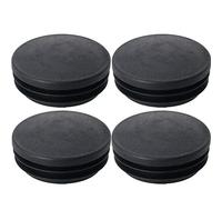 MroMax - 76 mm de diámetro, tapones de tubo de plástico redondos para el extremo de poste, para pasamanos, barandilla de escalera, tubo negro, 4 piezas