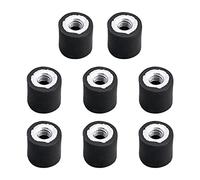 MroMax 8 unidades M4 de acero al carbono vibración 0.4 "x 0.4" aisladores de goma rosca hembra monturas aisladores reemplaza almohadillas antivibración plana Silentblock base bloque negro