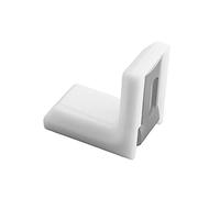 MroMax 8PCS 1.15 "x 1.15" x 0.71" L en forma de soporte de ángulo de metal plástico galvanoplastia estante de tratamiento de esquina placa blanca