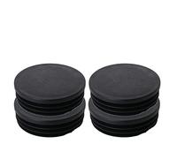 MroMax - 90mm de diámetro, tapones de tubo de plástico redondos para el extremo de poste, para pasamanos, pilastra de escalera, tubo de protección, negro, 4 piezas