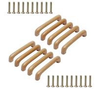 MroMax Beige tono natural madera grano madera tire maneja 65mm agujero distancia 96mm longitud armario cajón puerta 10pcs