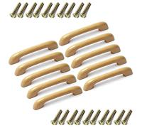 MroMax Beige tono natural madera grano madera tire manijas 65mm agujero distancia 96mm longitud gabinete cajón puerta 10 unids