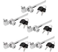 MroMax - Cerradura de carraca para puerta corredera de cristal (144 mm de largo, aleación de zinc), acabado cromado con llave