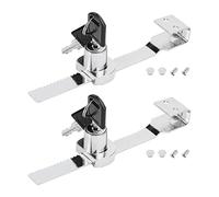 MroMax Cerradura de trinquete para puerta corrediza de vidrio, 143 mm de largo, aleación de zinc, acabado cromado, grande, 2 unidades