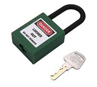 MroMax Cerraduras de bloqueo para etiquetado, Loto Locks Keyed Igual - Nylon Lock Out Tag Out aislado grillete verde candado de seguridad 1 pieza