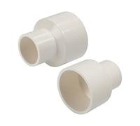 MroMax Conector adaptador de ajuste de tubería de PVC de 40 mm x 25 mm de diámetro interior, conector de fijación para tubos correspondientes, color blanco, 2 unidades