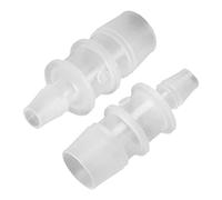 MroMax - Conector de válvula de aire para acuario, color blanco y transparente, tubo reductor de tubo de manguera de 8 mm a 16 mm, 2 unidades