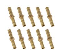 MroMax Conector recto de latón de 6 mm, para manguera de aire, agua, combustible, barco, tono de latón, 10 unidades