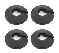 MroMax Cubierta de tubo de 16 mm, collar de tubo negro con brida de plástico, para radiador, decoración de tubo de pared, 4 unidades
