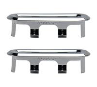 MroMax Cubiertas de desbordamiento para fregadero, baño, cocina, lavabo, tapas ovaladas, repuestos de repuesto, tono plateado, 2 unidades.