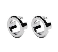 MroMax Cubiertas de desbordamiento para fregadero, baño, cocina, lavabo, tapas planas y huecas, repuestos de repuesto, tono plateado, 2 unidades