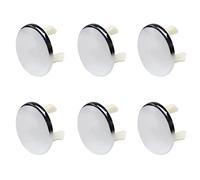 MroMax Cubiertas de desbordamiento para fregadero, baño, cocina, lavabo, una sola capa, anillos de repuesto, tono plateado, 6 piezas