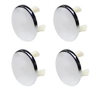 MroMax Cubiertas de desbordamiento para fregadero, baño, cocina, lavabo, una sola capa, tapas de anillo de repuesto, tono plateado, 4 piezas