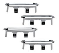 MroMax Cubiertas de desbordamiento para fregadero de baño, cocina, borde ovalado, tapas de anillo insertadas, color plateado, 4 piezas