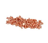 MroMax Diámetro de 2 mm de largo 4 mm de cabeza plana pernos de cobre sólido remaches sujetadores remaches cobre tono 200 unids