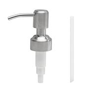 MroMax Dispensador de jabón y loción de acero inoxidable 304 para botellas de 28/400 tarros, cabezal de bomba de loción de tornillo de baño, color plateado, 1 unidad