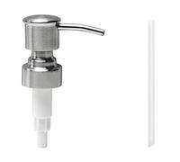 MroMax - Dispensador de loción de jabón de 25 mm, moderno acero inoxidable 304, bombas de repuesto para botellas de hogar, baño, cocina, mercado, hotel, restaurante, tipo A, tono plateado