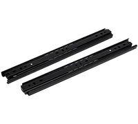 MroMax - Guías para cajones con rodamiento de bolas, extensión completa, 30 mm de ancho, color negro, 1 par