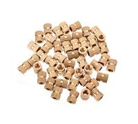 MroMax Inserto roscado moleteado, M4 x 8 mm de largo x 6 mm de diámetro exterior, tuercas de inserción de latón, paquete de 50
