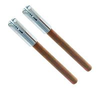 MroMax Juego de 2 soportes flotantes para estantes M6 x 60 mm, soportes ocultos para estantes de pared ciega, soportes de metal (tono plateado o zinc de color)